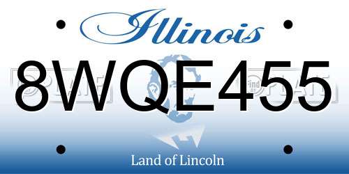 8WQE455 Illinois License Plate