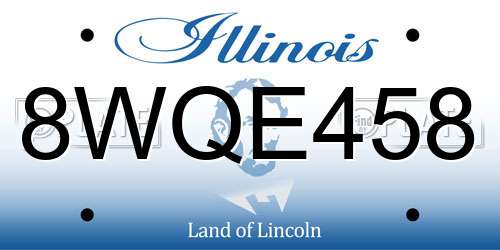 8WQE458 Illinois License Plate