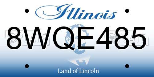 8WQE485 Illinois License Plate