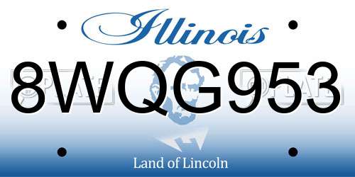 8WQG953 Illinois License Plate