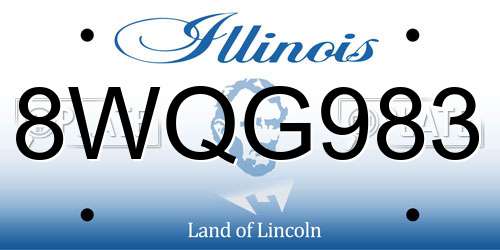 8WQG983 Illinois License Plate
