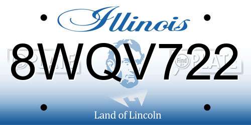 8WQV722 Illinois License Plate