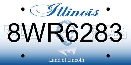 8WR6283 Illinois License Plate