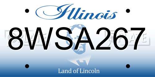 8WSA267 Illinois License Plate