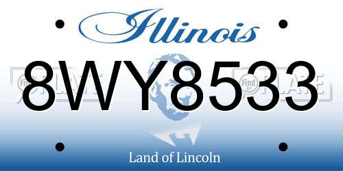 8WY8533 Illinois License Plate