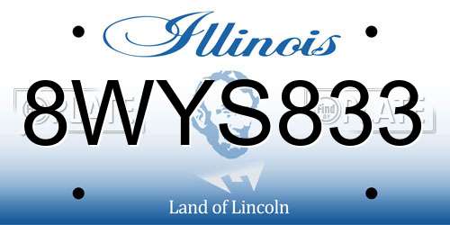 8WYS833 Illinois License Plate