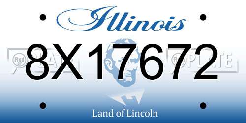 8X17672 Illinois License Plate