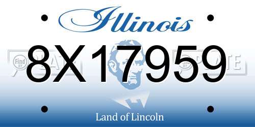 8X17959 Illinois License Plate