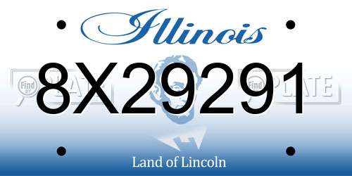 8X29291 Illinois License Plate