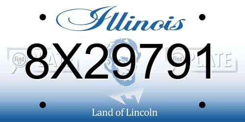 8X29791 Illinois License Plate