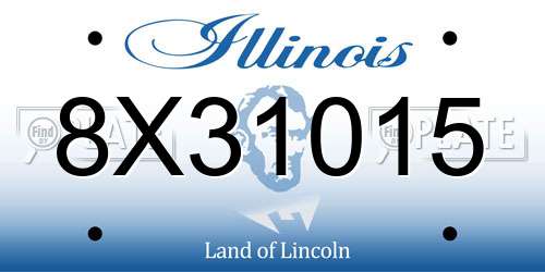 8X31015 Illinois License Plate