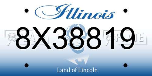8X38819 Illinois License Plate