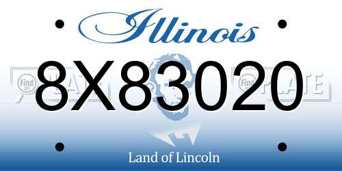 8X83020 Illinois License Plate