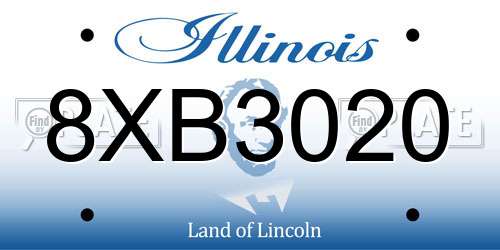 8XB3020 Illinois License Plate