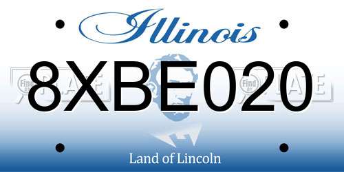 8XBE020 Illinois License Plate