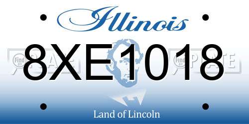 8XE1018 Illinois License Plate