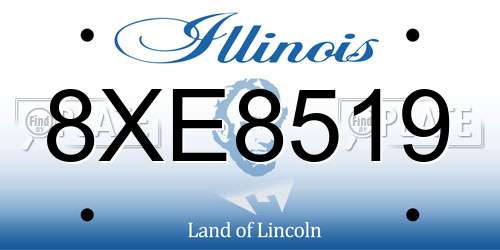 8XE8519 Illinois License Plate