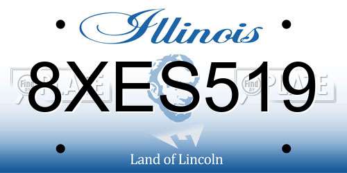 8XES519 Illinois License Plate