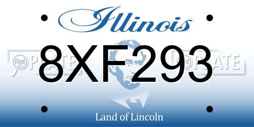8XF293 Illinois License Plate