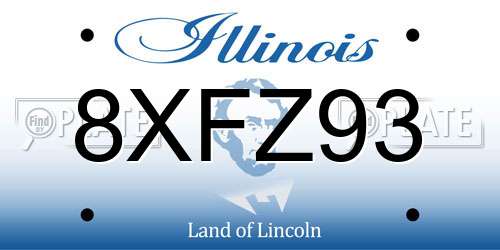 8XFZ93 Illinois License Plate