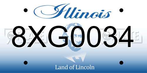 8XG0034 Illinois License Plate