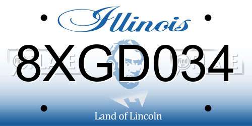 8XGD034 Illinois License Plate
