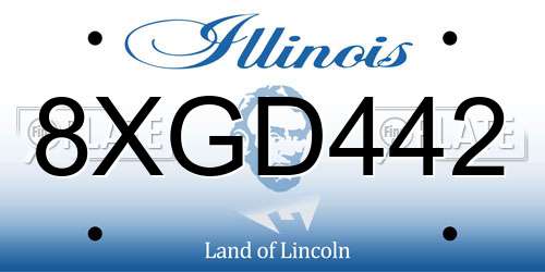 8XGD442 Illinois License Plate