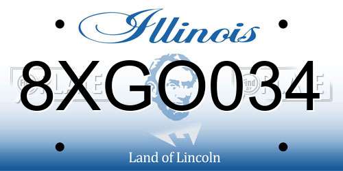 8XGO034 Illinois License Plate