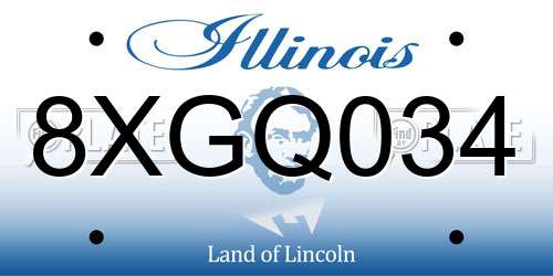 8XGQ034 Illinois License Plate
