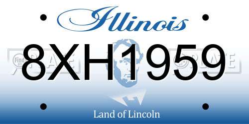 8XH1959 Illinois License Plate