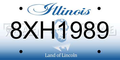 8XH1989 Illinois License Plate