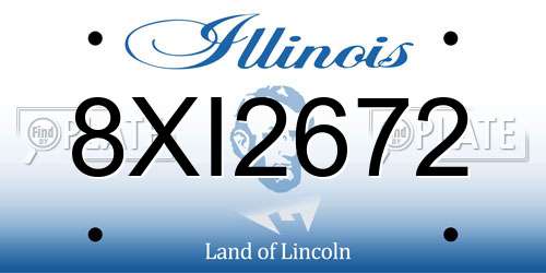 8XI2672 Illinois License Plate
