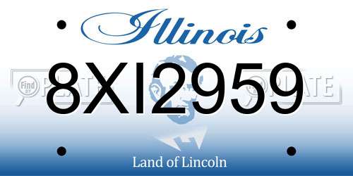 8XI2959 Illinois License Plate