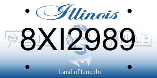 8XI2989 Illinois License Plate