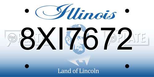 8XI7672 Illinois License Plate