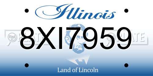 8XI7959 Illinois License Plate