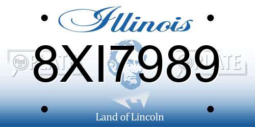 8XI7989 Illinois License Plate