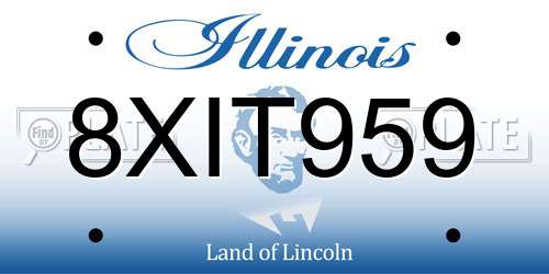 8XIT959 Illinois License Plate