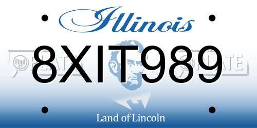 8XIT989 Illinois License Plate