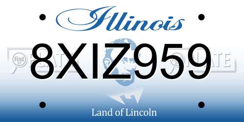 8XIZ959 Illinois License Plate