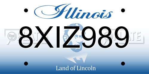 8XIZ989 Illinois License Plate