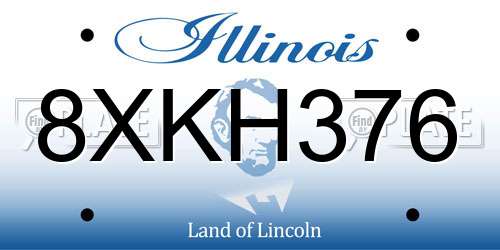 8XKH376 Illinois License Plate