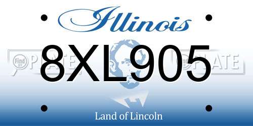 8XL905 Illinois License Plate