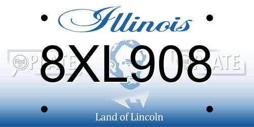 8XL908 Illinois License Plate