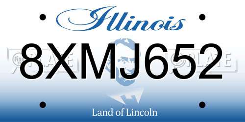 8XMJ652 Illinois License Plate