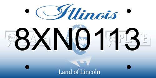 8XN0113 Illinois License Plate