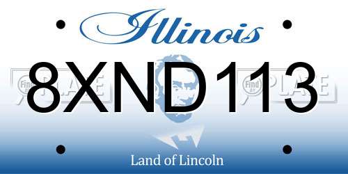 8XND113 Illinois License Plate