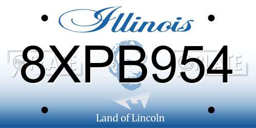 8XPB954 Illinois License Plate