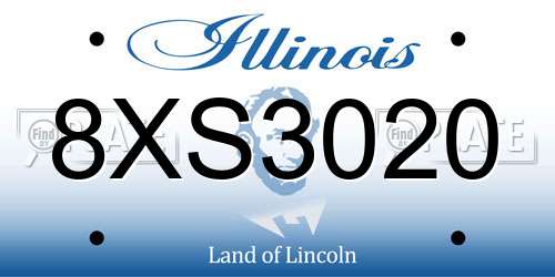 8XS3020 Illinois License Plate