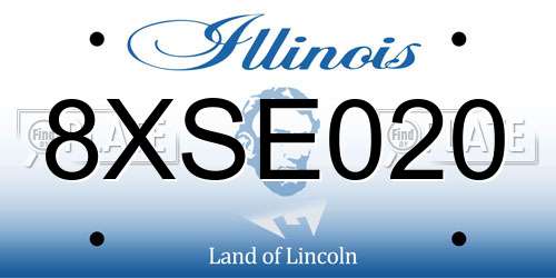 8XSE020 Illinois License Plate